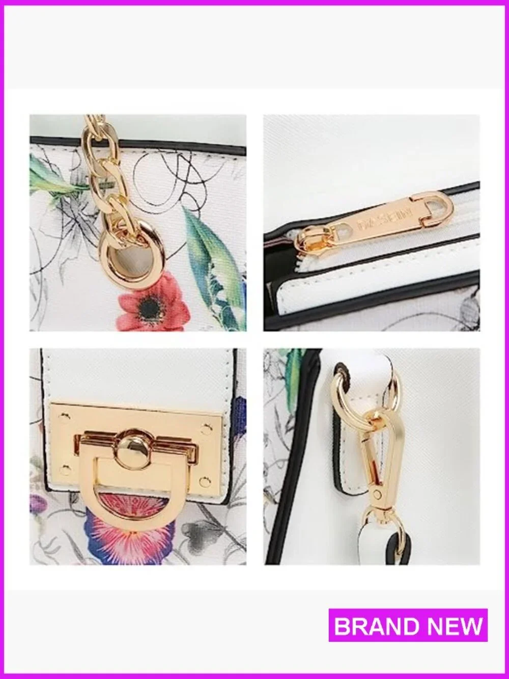Satchel Tote Bag with Matching Clutch Faux Leather Versatile Shoulder Hobo
